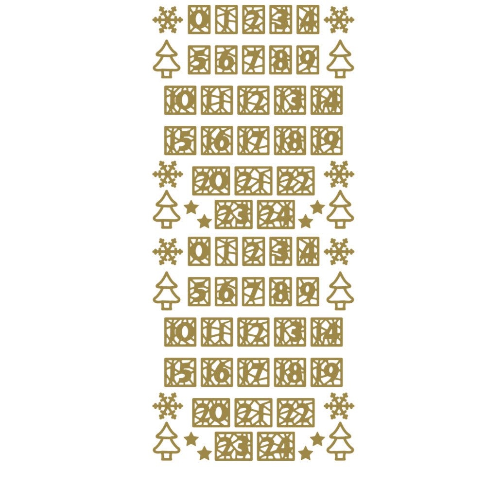 Christmas Advent Number Peeloff Stickers - Mirror Finish | Buy Online from The Home Crafters
