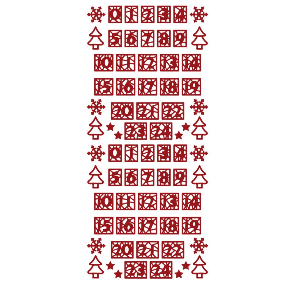 Christmas Advent Number Peeloff Stickers - Mirror Finish | Buy Online from The Home Crafters