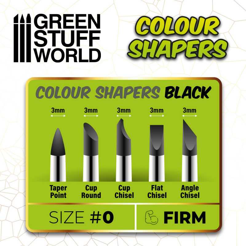 Green Stuff World: Clay Shapers Sculpting Tools - Black Firm: Size 0 | Buy Online from The Home Crafters