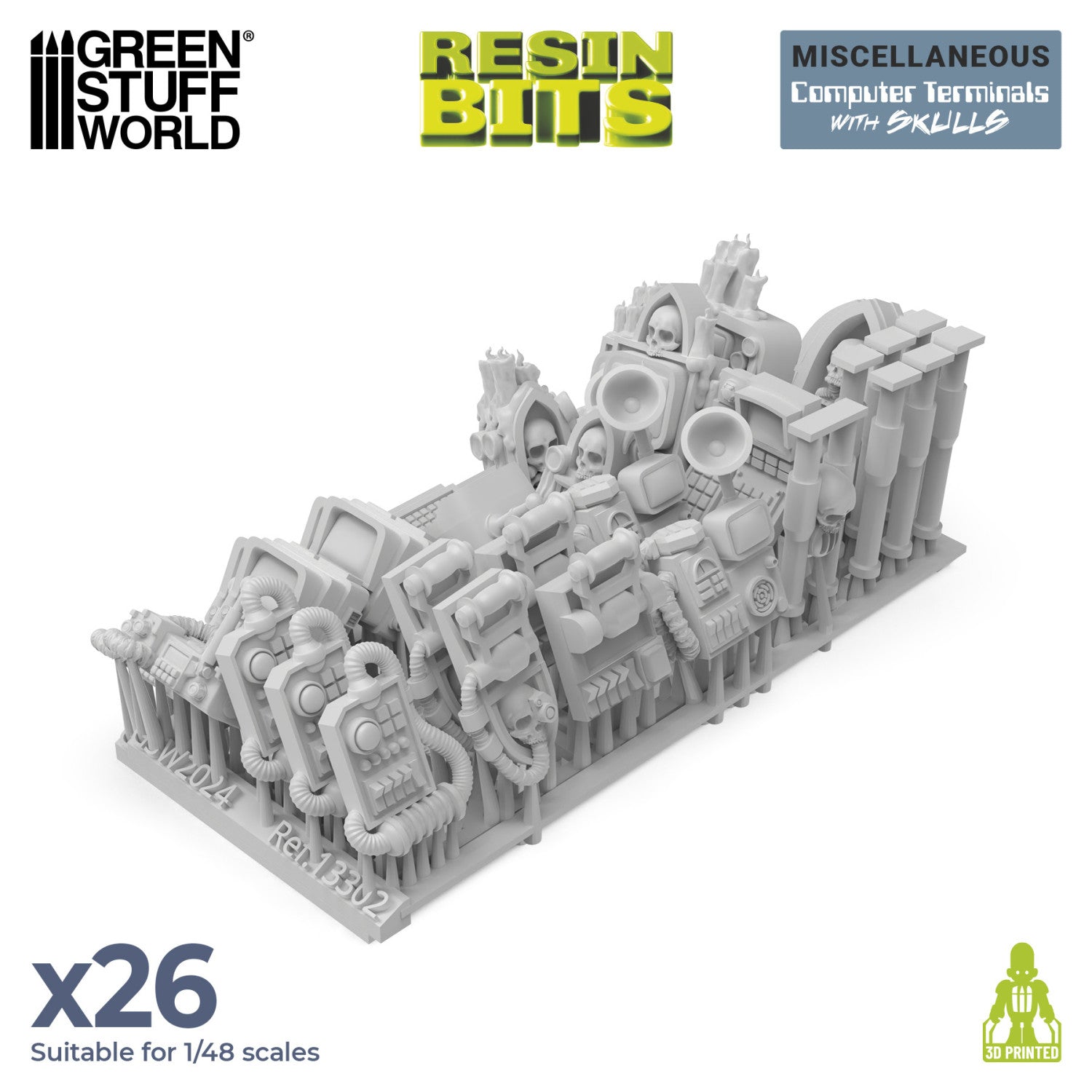 Resin Bits: Modern & Sci-Fi - 1:48 Computer Terminals with Skulls - 26pc | Buy Online from The Home Crafters