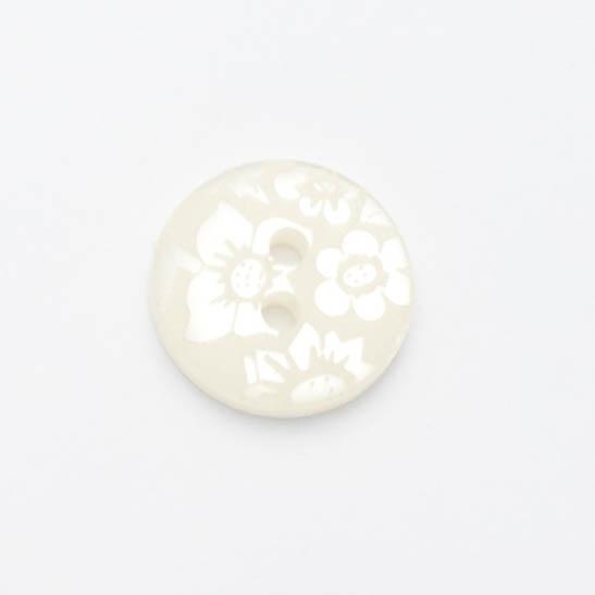 Floral Damask Button: 13mm - each
