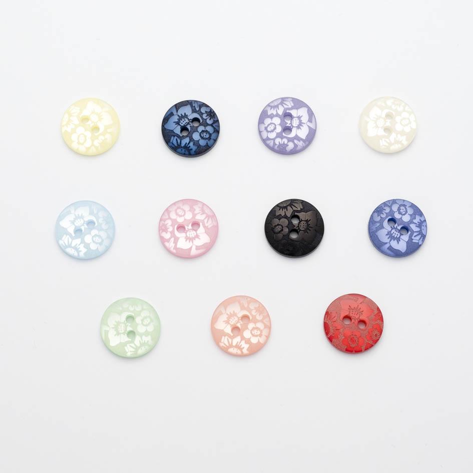 Floral Damask Button: 13mm - each