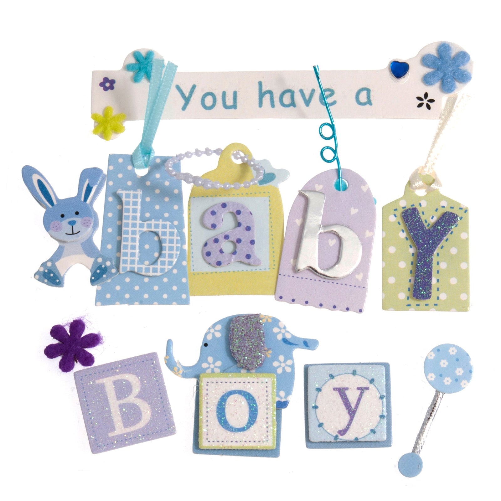 Craft Embellishments: Baby Boy - 10pc | Buy Online from The Home Crafters