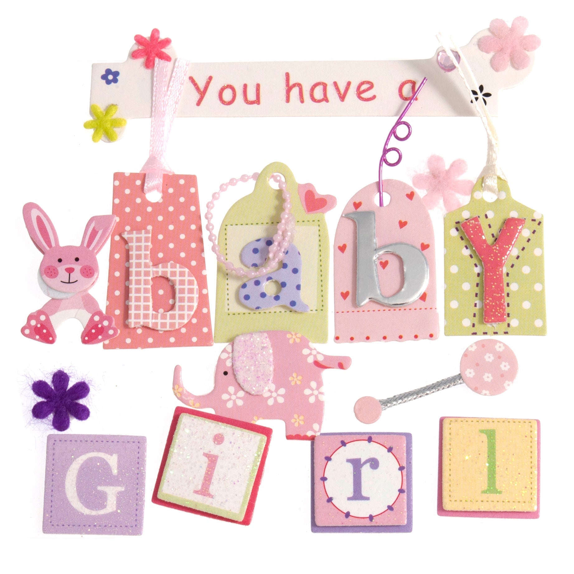 Craft Embellishments: Baby Girl - 10pc | Buy Online from The Home Crafters