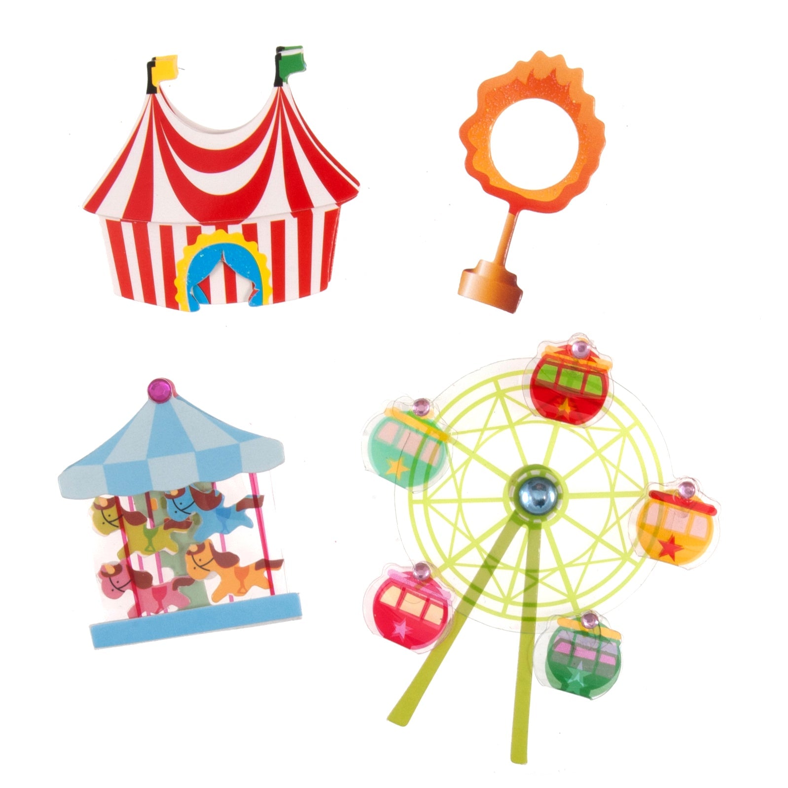 Craft Embellishments: Circus Fair Ground Set - 4pc | Buy Online from The Home Crafters