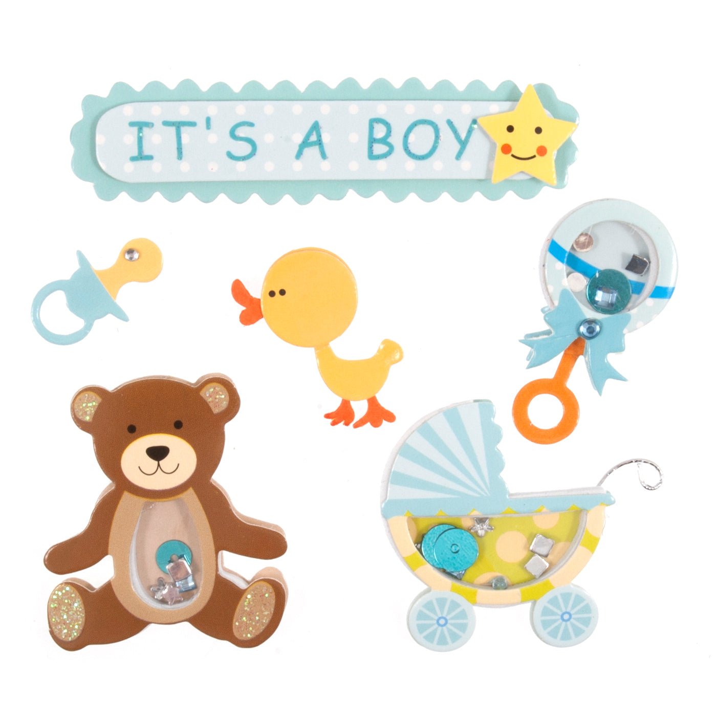 Craft Embellishments: Its a Boy Kit - 6pc | Buy Online from The Home Crafters