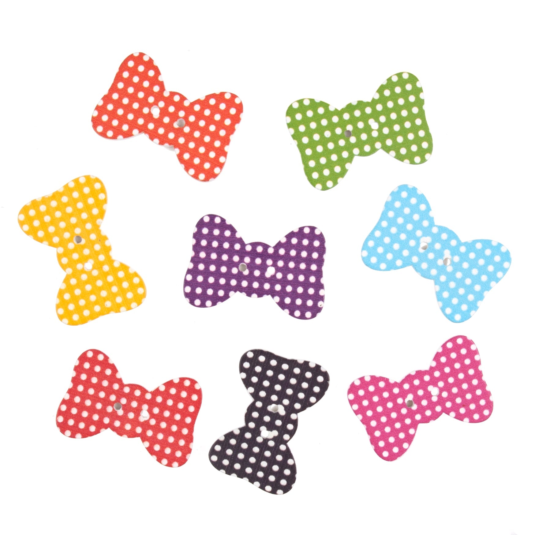 Craft Embellishments: Polka Dot Bow Ties - 10pc | Buy Online from The Home Crafters