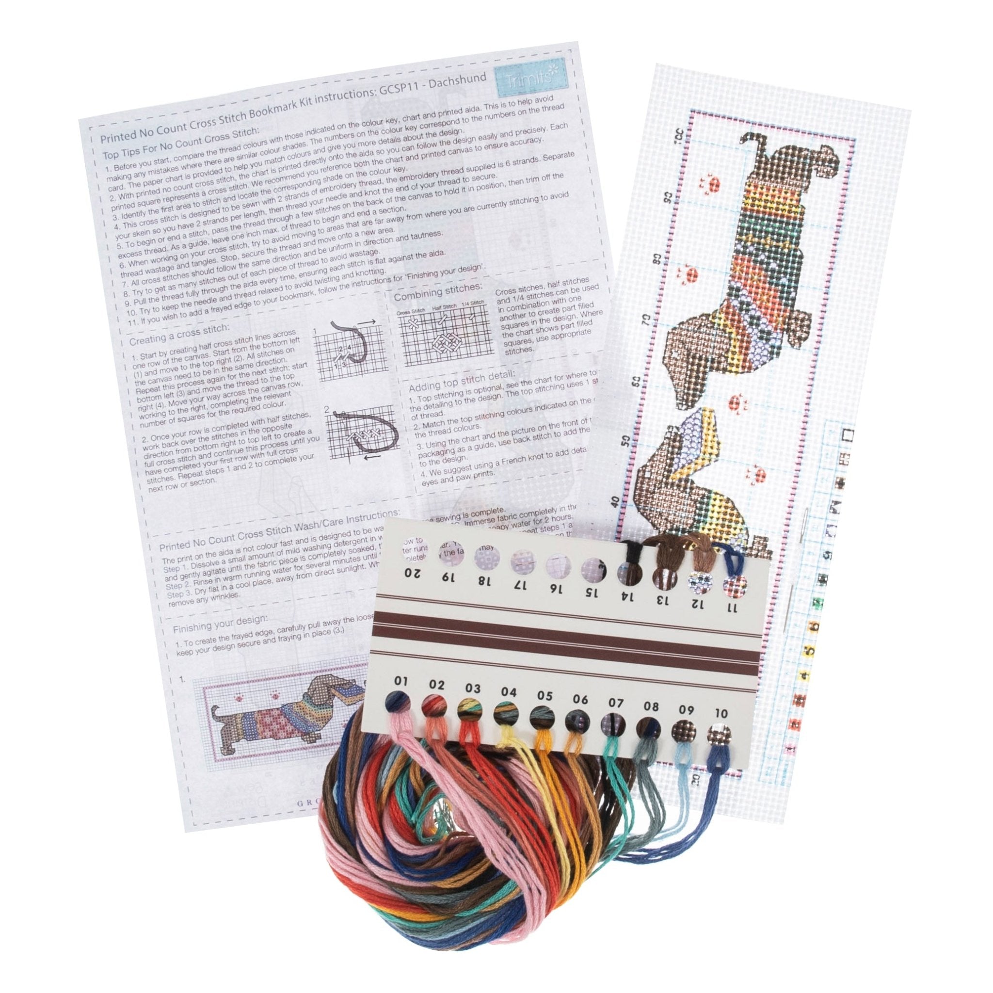 Cross Stitch Kit: Printed: Bookmark: Dachshund in | Buy Online from The Home Crafters