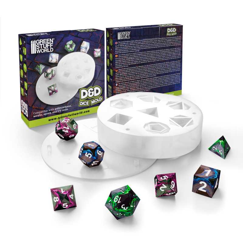 Green Stuff World: RPG DnD Silicone Dice Mold to make 7 Dice | Buy Online from The Home Crafters