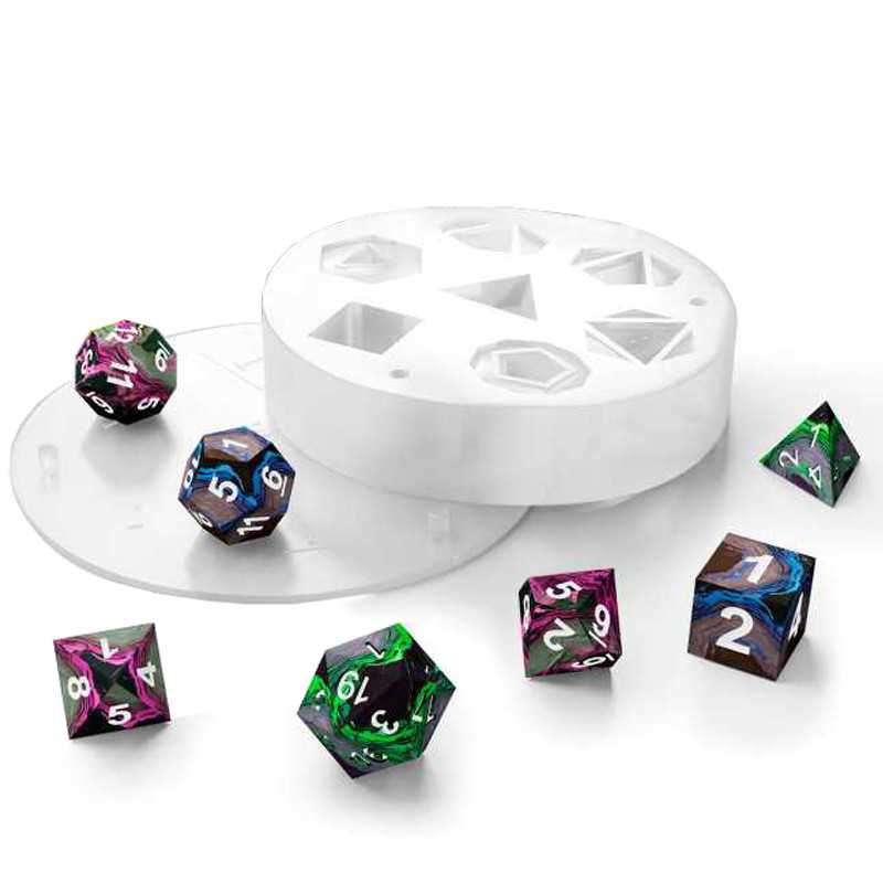 Green Stuff World: RPG DnD Silicone Dice Mold to make 7 Dice | Buy Online from The Home Crafters