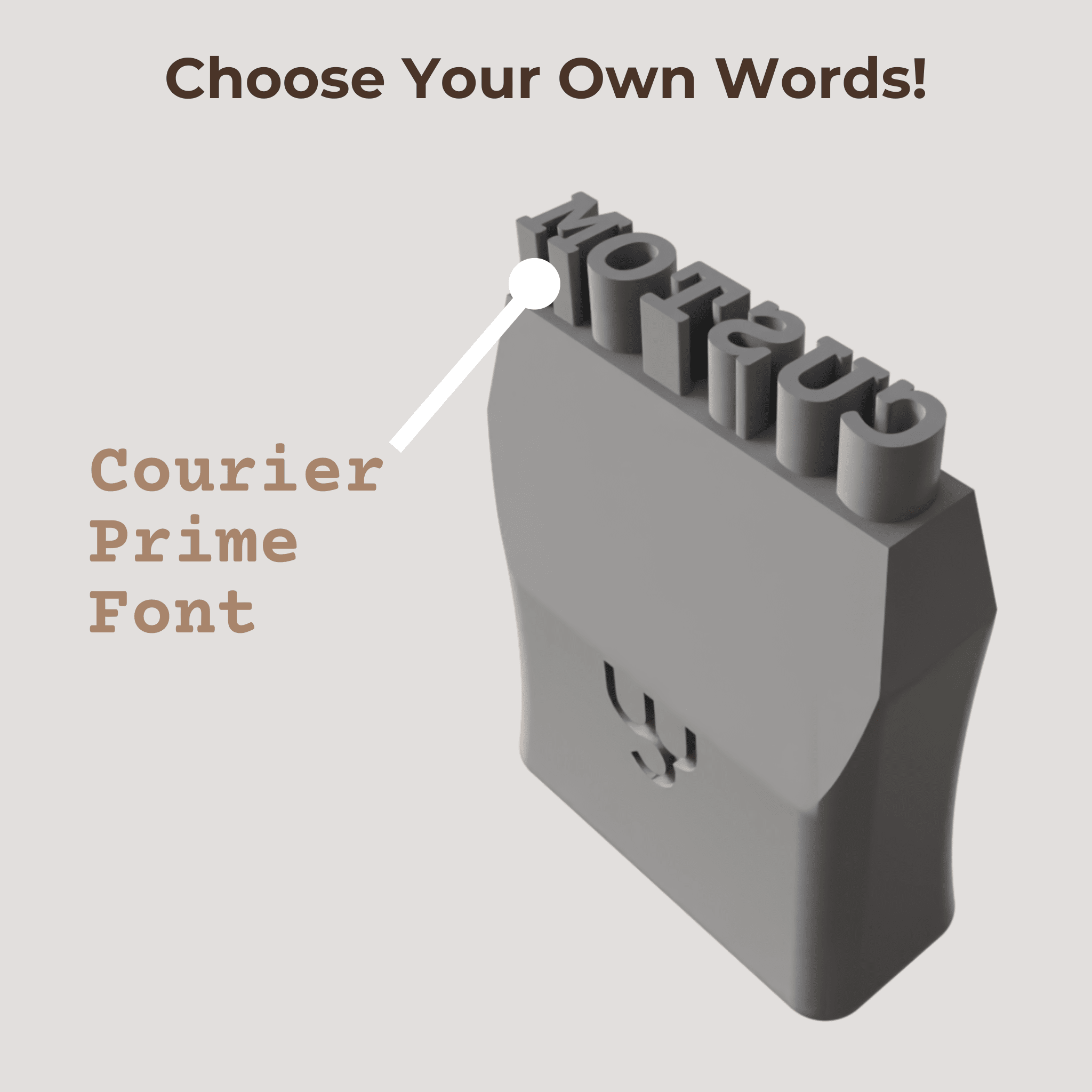 Custom Word Stamp - Courier Prime Font | Buy Online from The Home Crafters