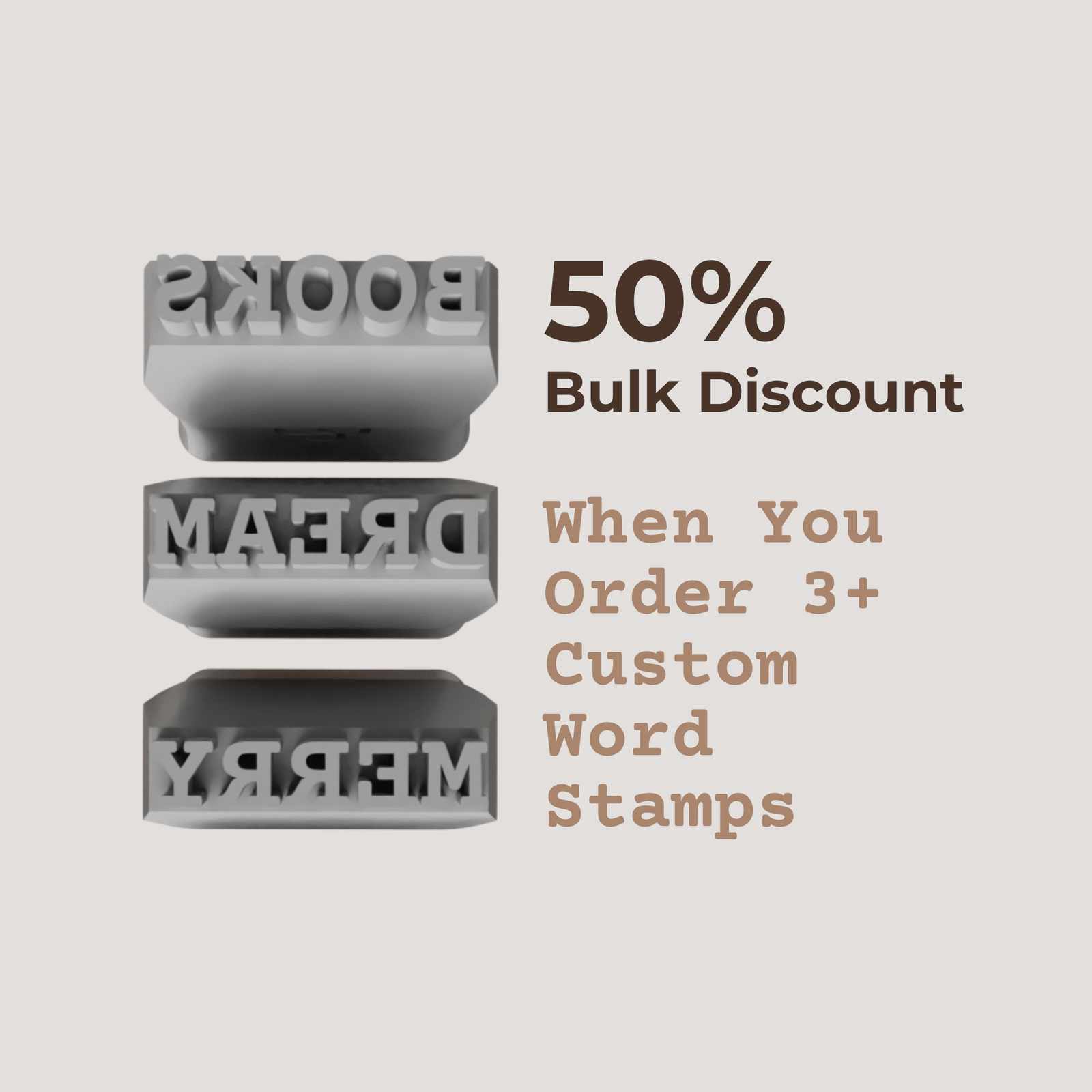 Custom Word Stamp - Courier Prime Font | Buy Online from The Home Crafters