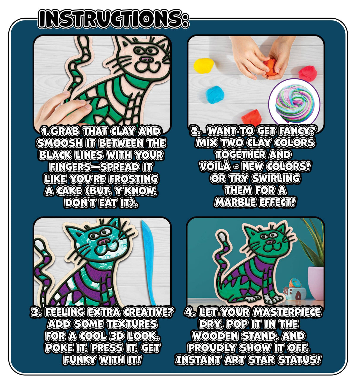 Cat Clay Colouring Kit