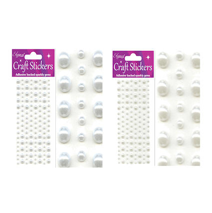 Craft Stickers 3mm and 6mm Adhesive Pearls - 136pc | Buy Online from The Home Crafters