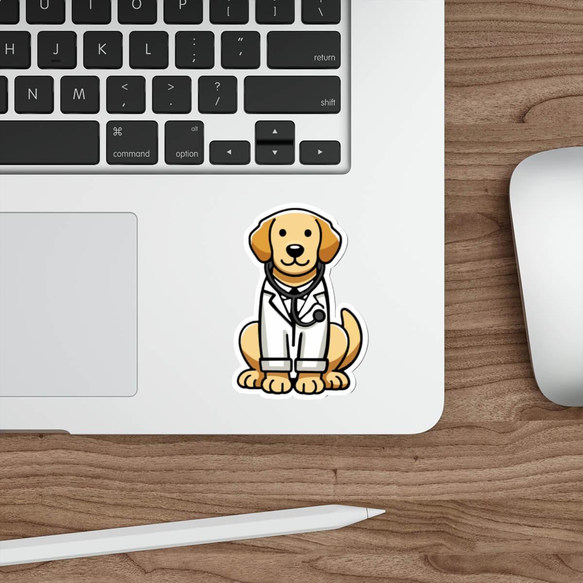 Doctor Dog Vinyl Sticker – Waterproof Cartoon Pet | Buy Online from The Home Crafters