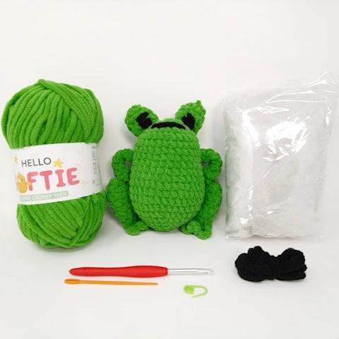 Knitty Critters Hello Softies Crochet Kit: Freddy The Frog