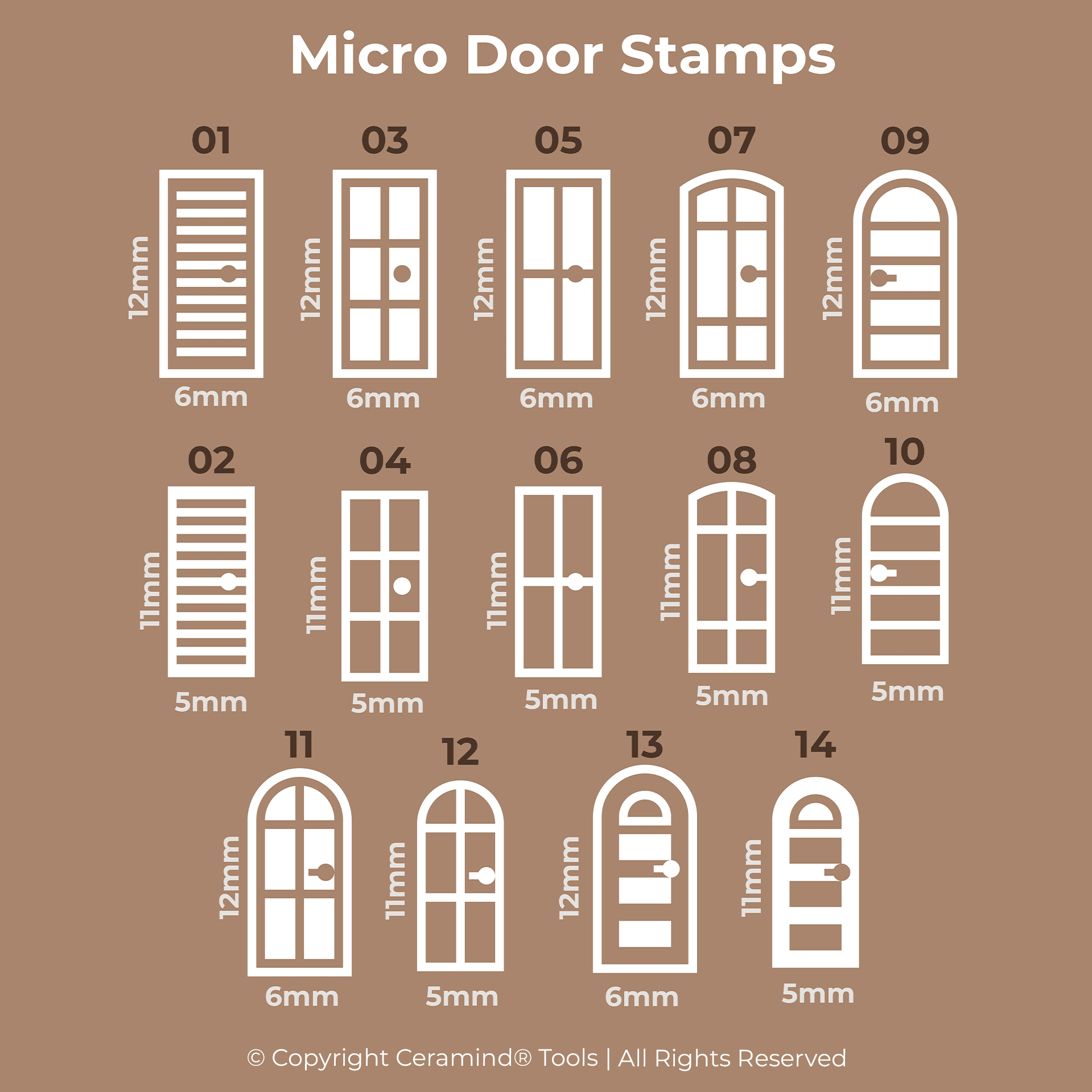 Door Stamp Set of 18 | Buy Online from The Home Crafters
