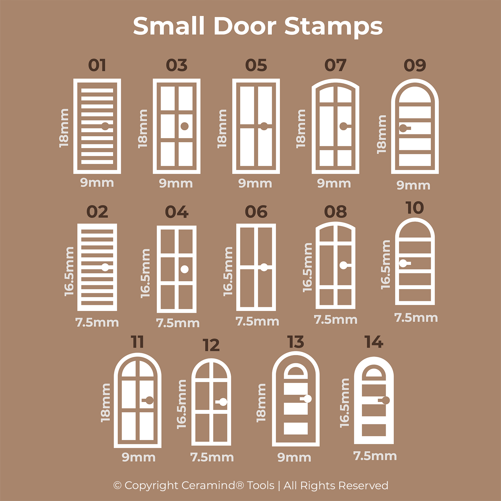 Door Stamp Set of 18 | Buy Online from The Home Crafters