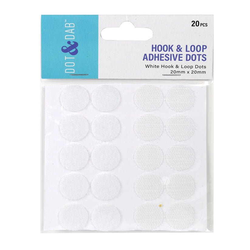 Dot and Dab Adhesive Hook & Loop Dots - 20mm | Buy Online from The Home Crafters