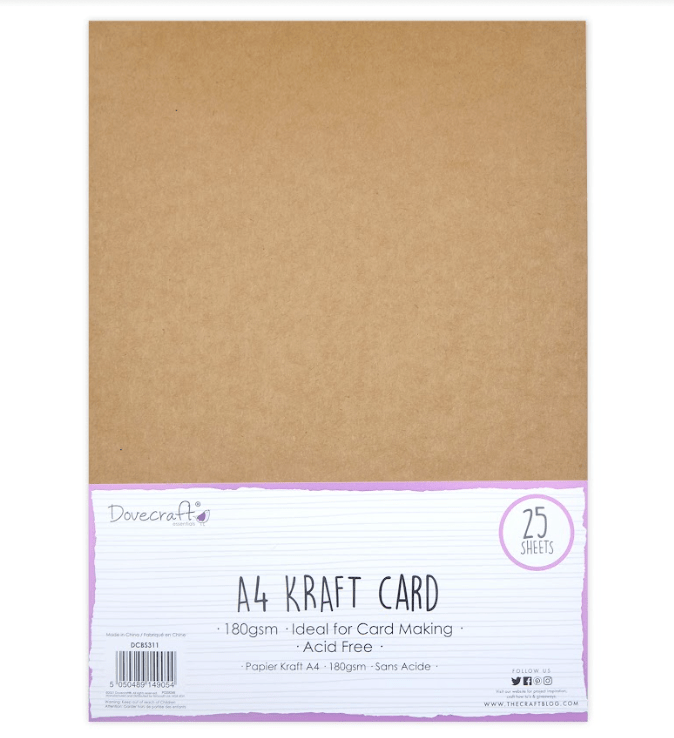Dovecraft A4 Kraft Card - 25pk | Buy Online from The Home Crafters