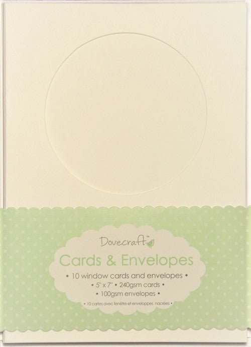 Dovecraft Cards & Envelopes - Circle Window Aperture - 10pk | Buy Online from The Home Crafters