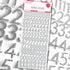 Love to Craft Alphabet and Number Stickers - Silver Glitter