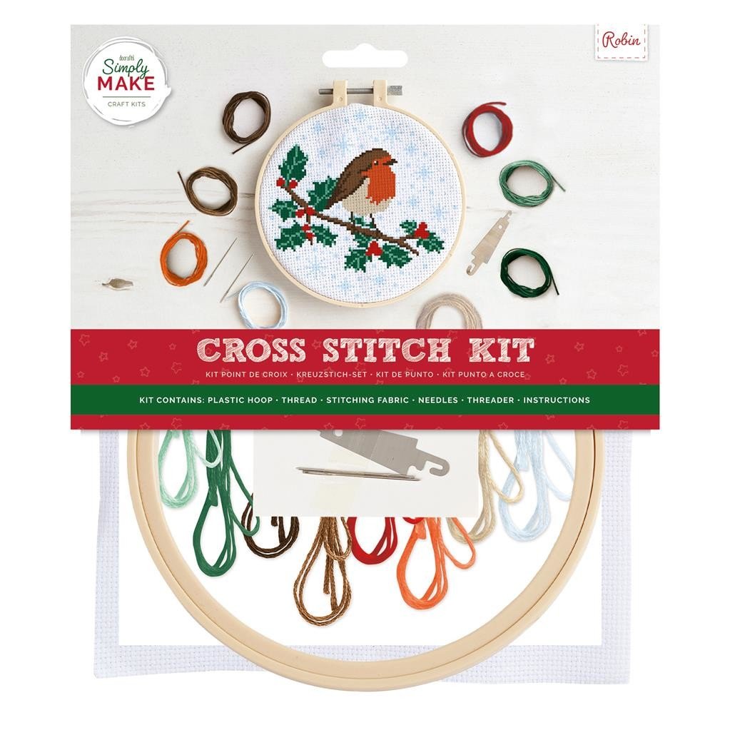 Simply Make Cross Stitch Kit - Robin | Buy Online from The Home Crafters
