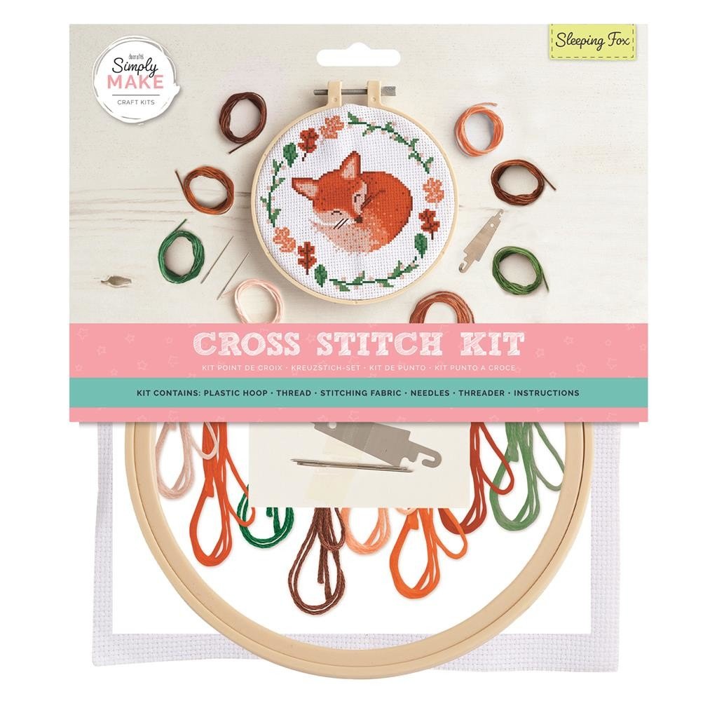 Simply Make Cross Stitch Kit - Sleeping Fox | Buy Online from The Home Crafters