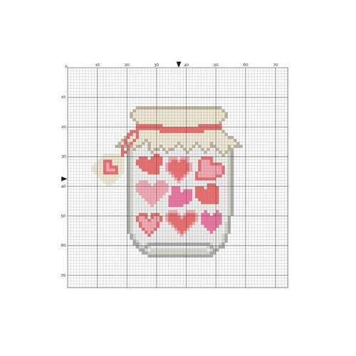 Simply Make Cross Stitch Kit - Jar Of Hearts