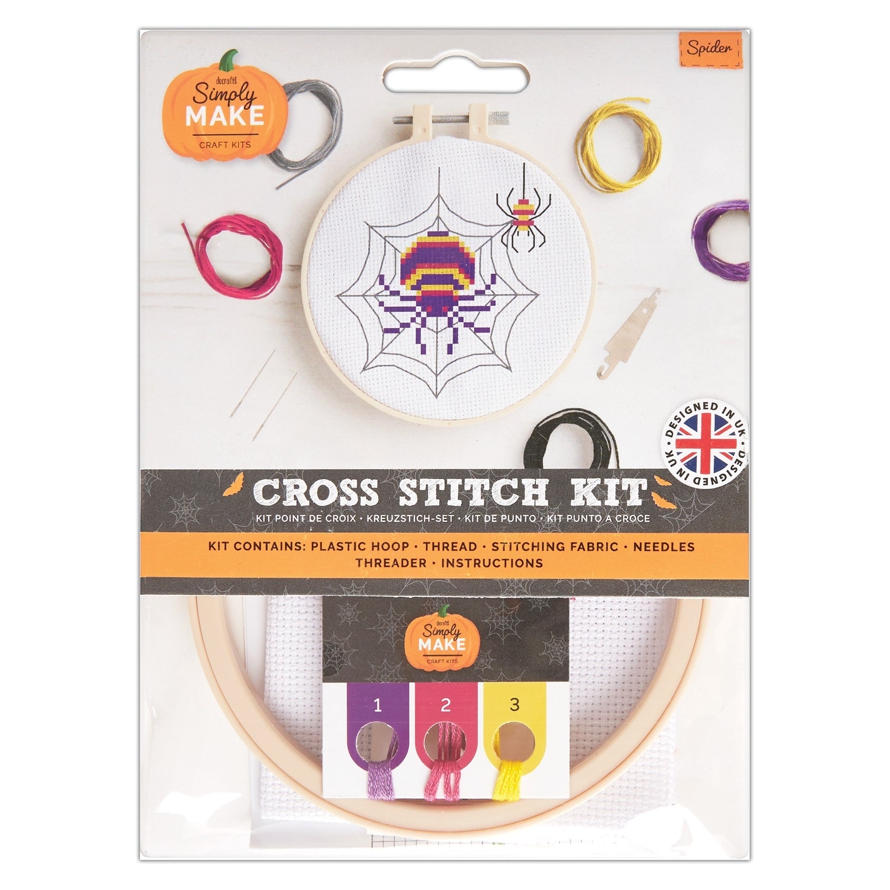 Cross Stitch Kit - Simply Make Cross Stitch Kit - Spider | Buy Online from The Home Crafters