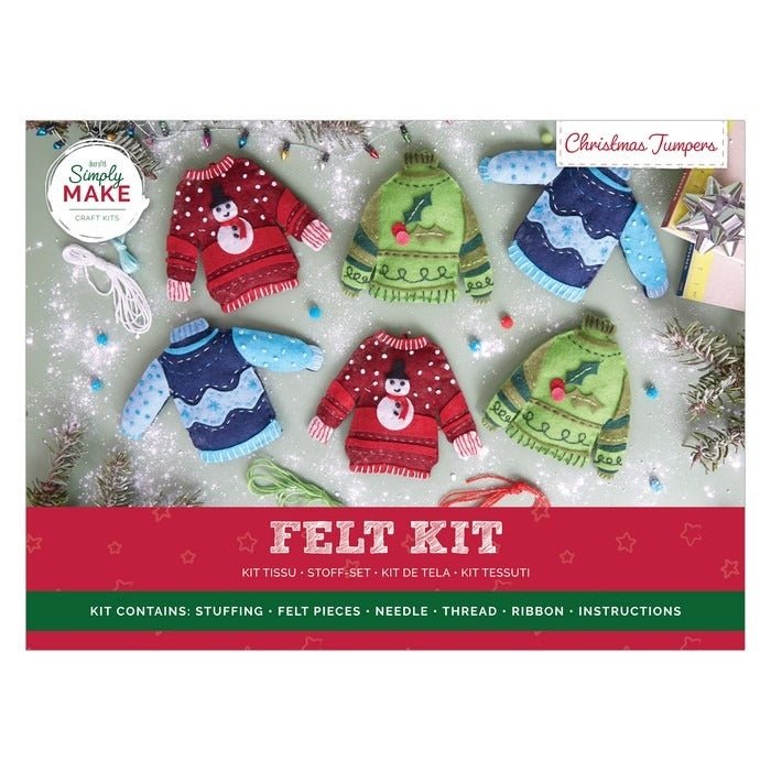 Simply Make Felt Craft Kit - Christmas Jumpers Decorations | Buy Online from The Home Crafters