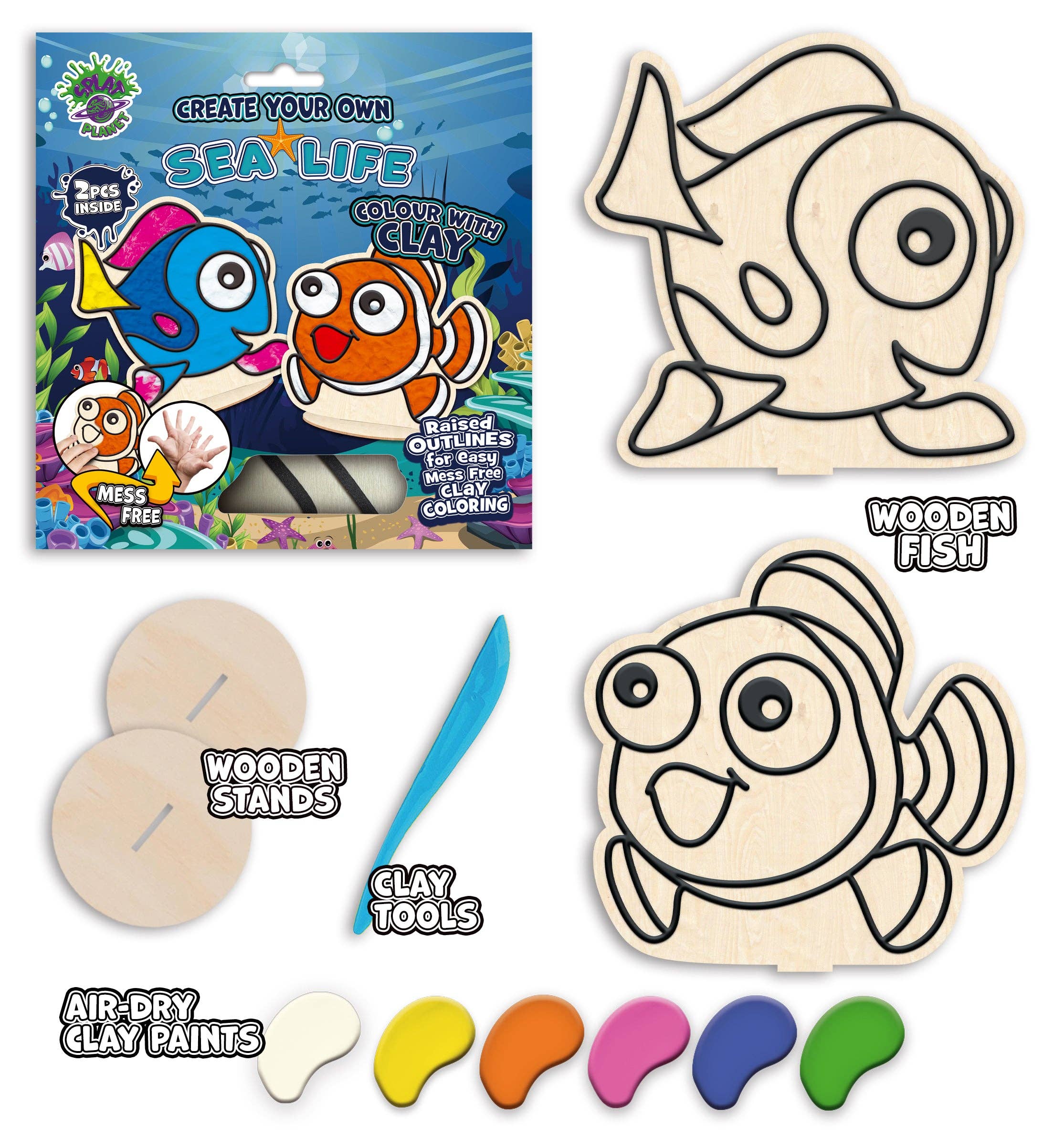 Sea Life Clay Colouring Kit