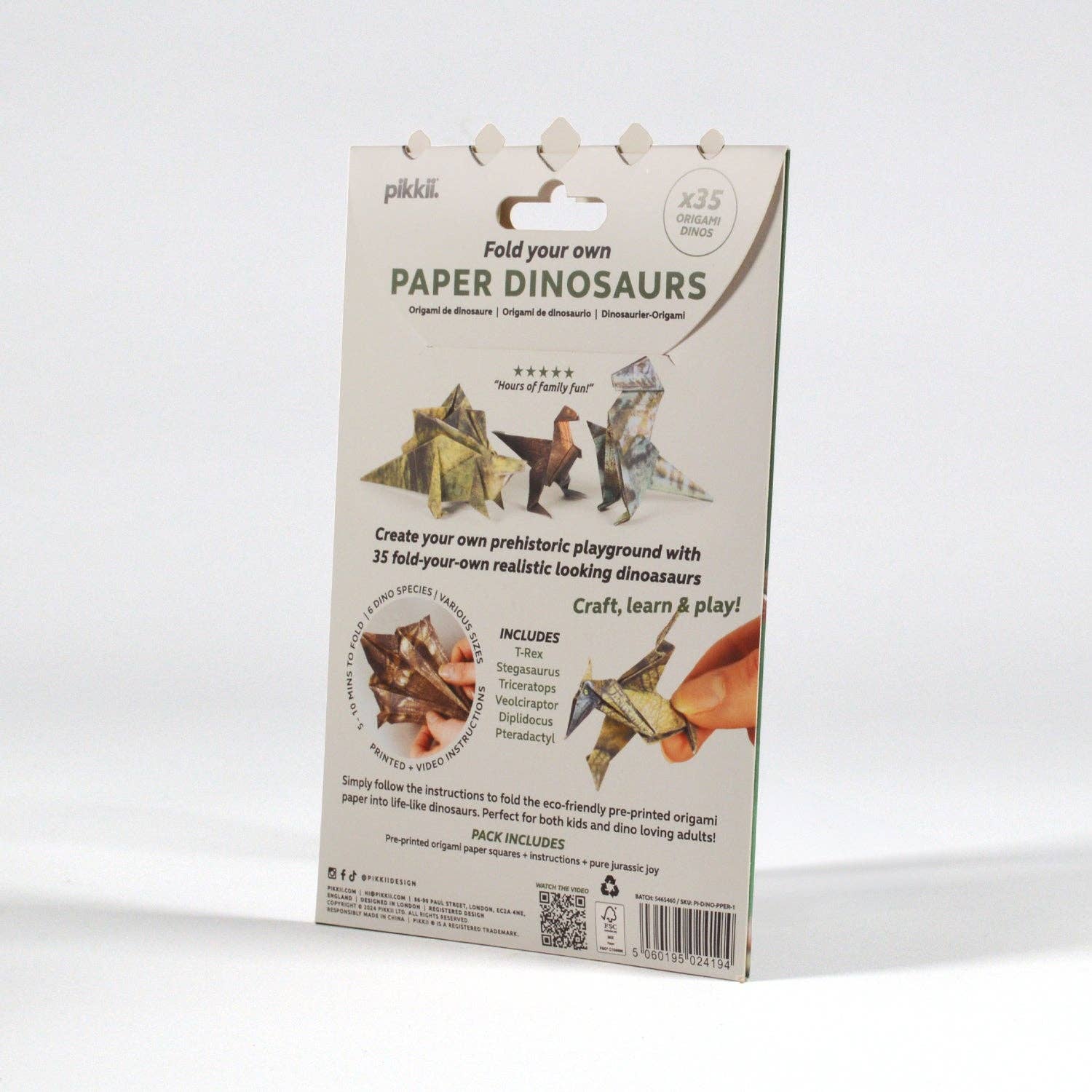 Paper Dinos | Perfect For Dino Enthusiasts | Cute DIY Origami Kit | Buy Online from The Home Crafters