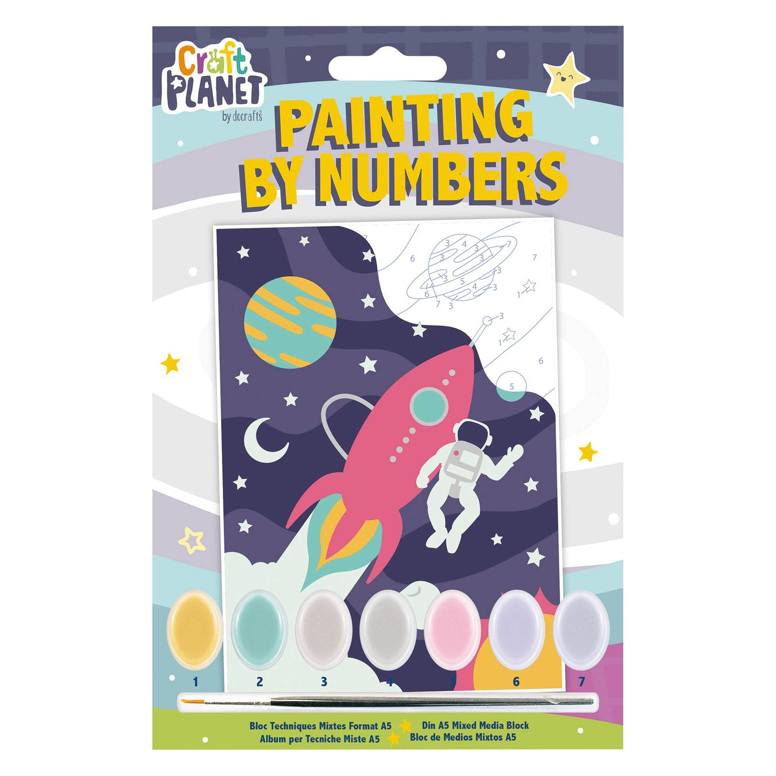 Craft Planet Mini Paint By Numbers Kit - Space | Buy Online from The Home Crafters