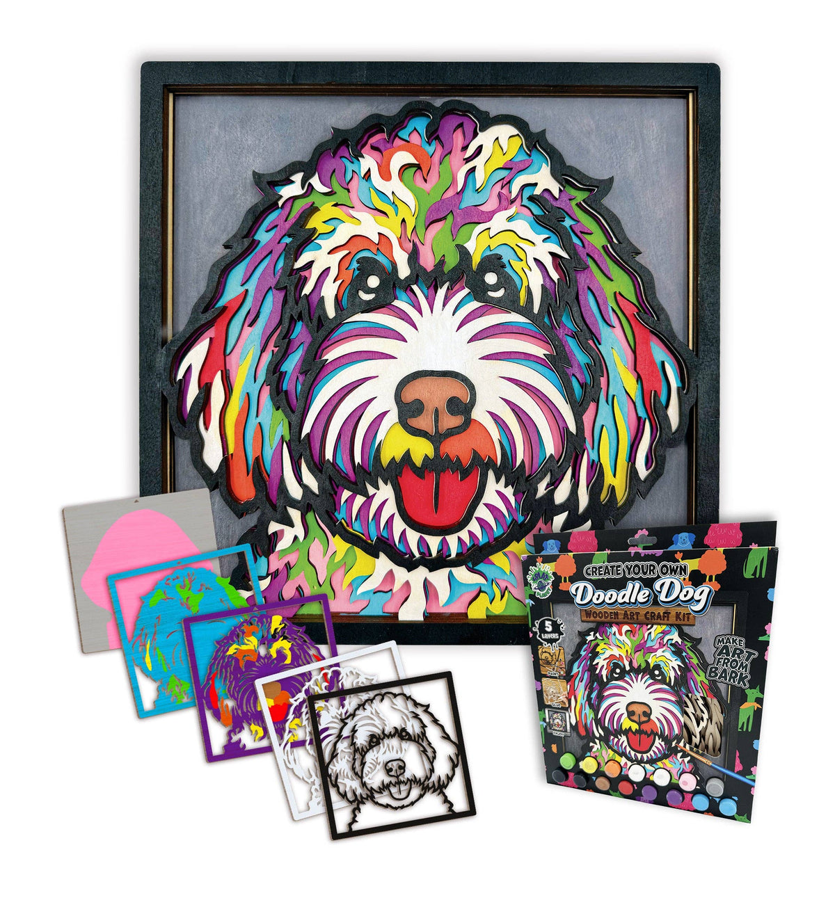 Wooden Doodle Dog Art Craft Kit