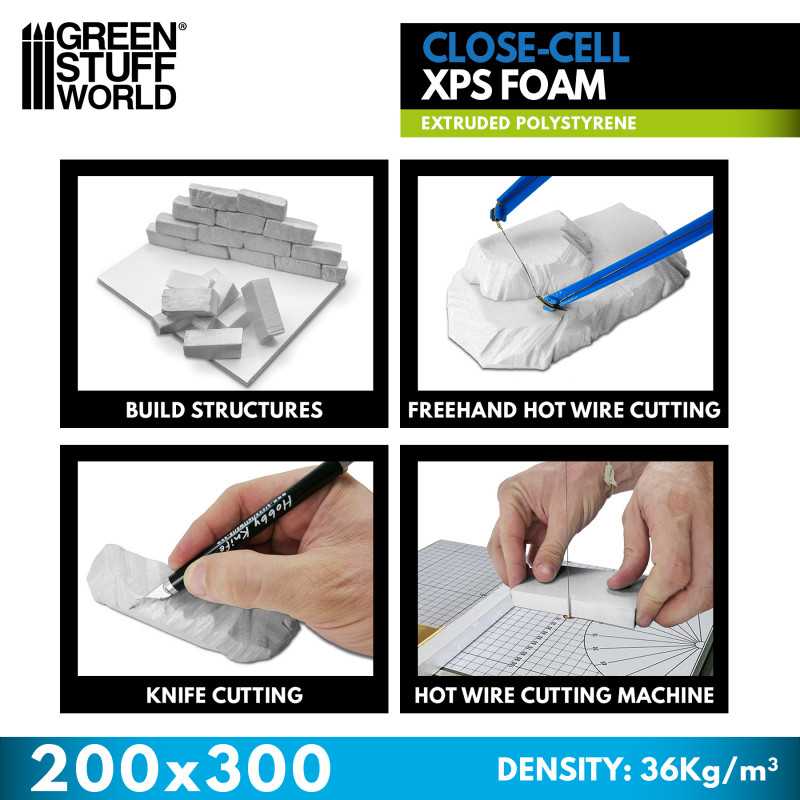 Green Stuff World: Closed Cell XPS Foam Sheet 30mm x 200 x 300mm | Buy Online from The Home Crafters