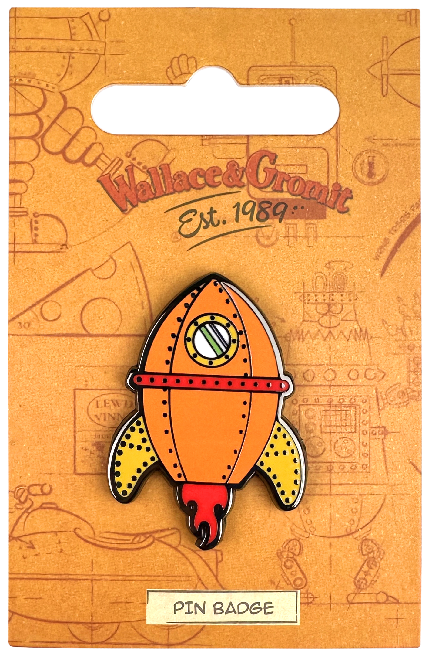 Wallace & Gromit Rocket Pin Badge