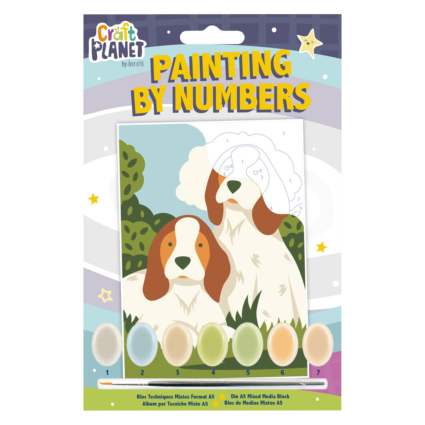 Craft Planet Mini Paint By Numbers Kit - Dogs | Buy Online from The Home Crafters