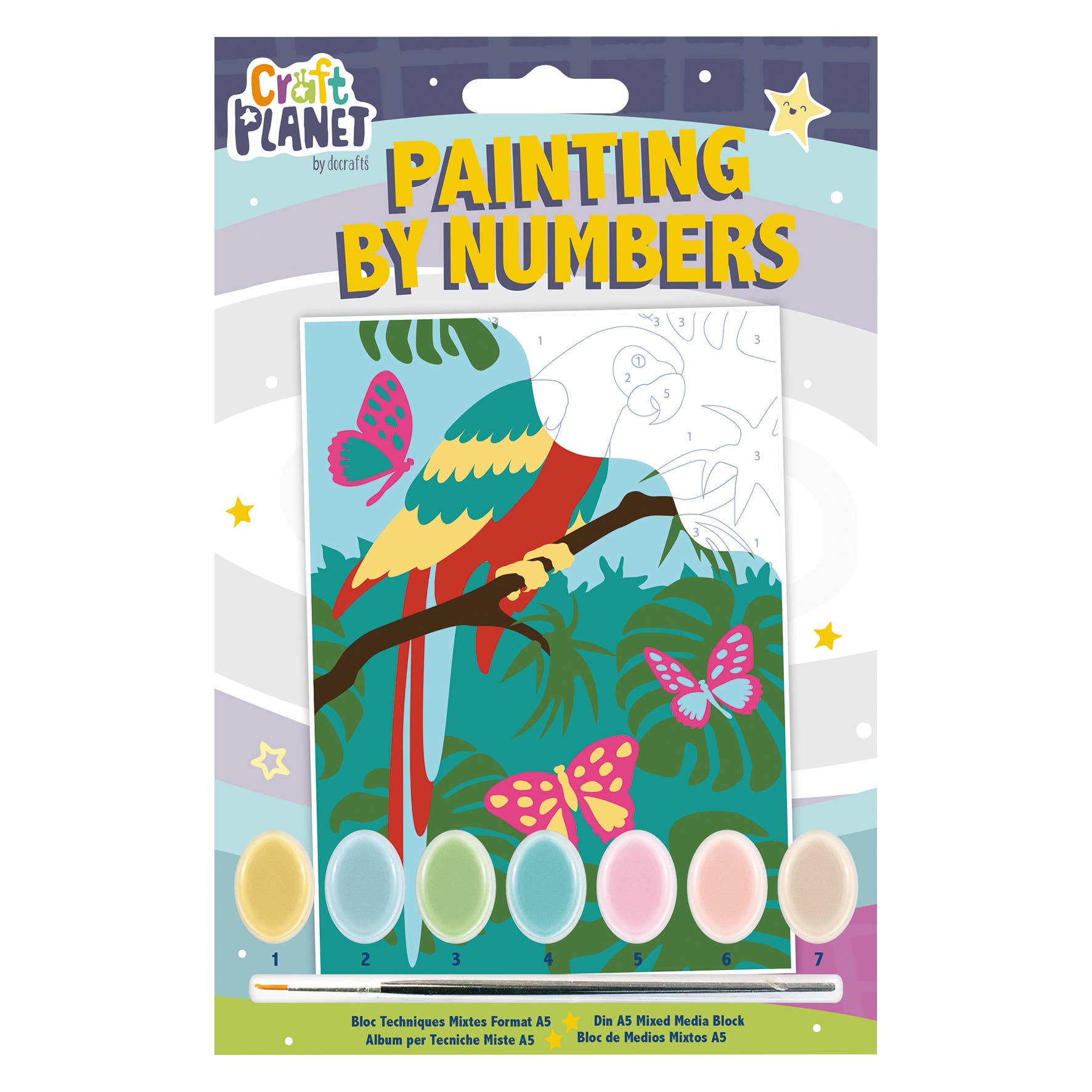 Craft Planet Mini Paint By Numbers Kit - Parrot | Buy Online from The Home Crafters