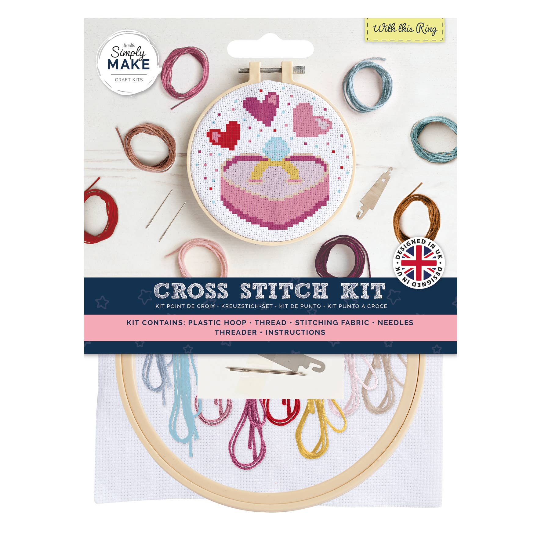 Simply Make Cross Stitch Kit - With This Ring Design | Buy Online from The Home Crafters