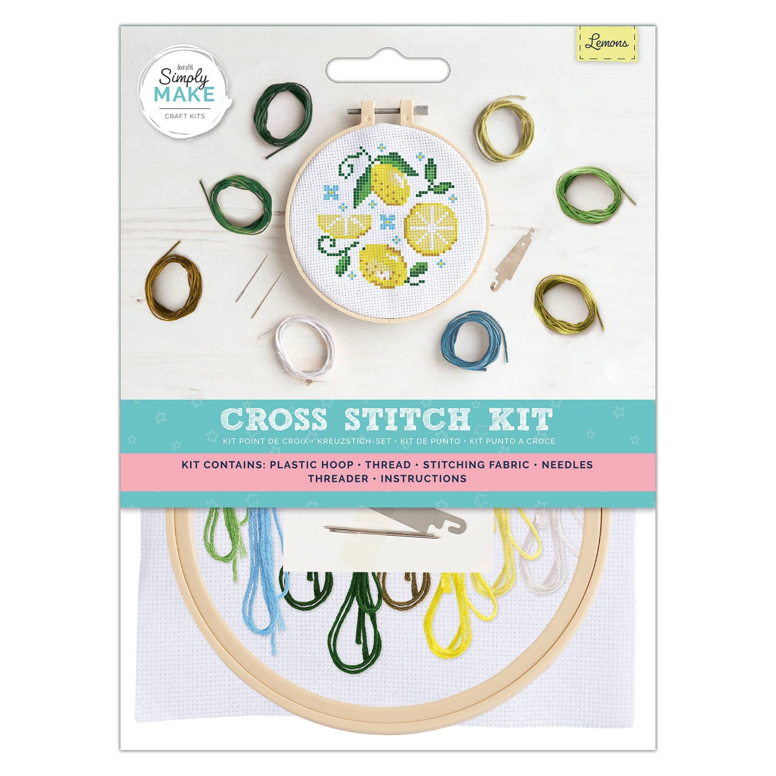 Simply Make Cross Stitch Kit - Lemons | Buy Online from The Home Crafters