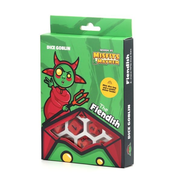 Dice Goblin 8 - piece RPG dice set - The Fiendish | Buy Online from The Home Crafters