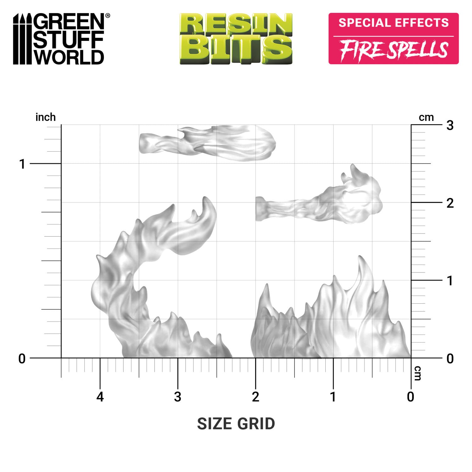 Resin Bits: Special Effects - 1:48-1:35 Fire Spells - 22pc | Buy Online from The Home Crafters
