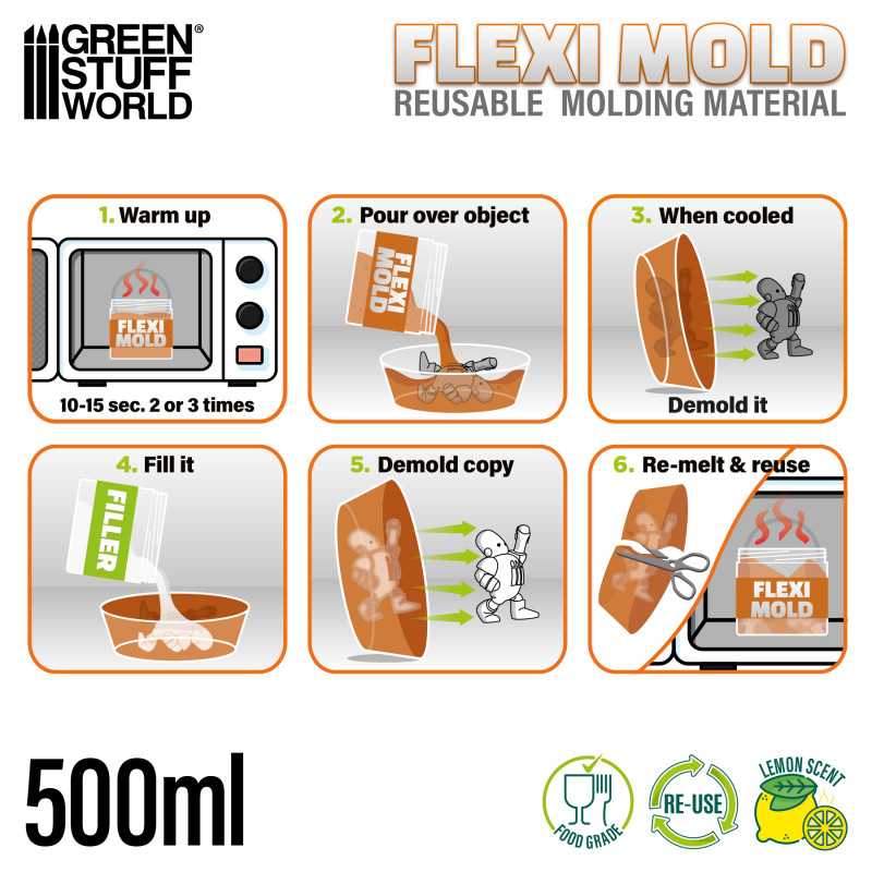 Green Stuff World: Flexi Mold - Reusable Moulding Material - 500ml | Buy Online from The Home Crafters