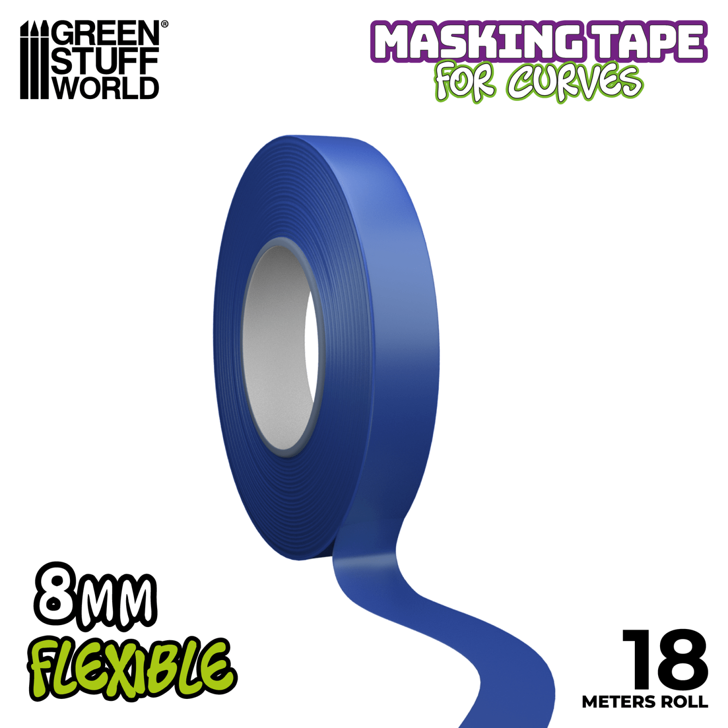 Green Stuff World: Flexible Masking Tape for Curves and Precision Work 18m | Buy Online from The Home Crafters