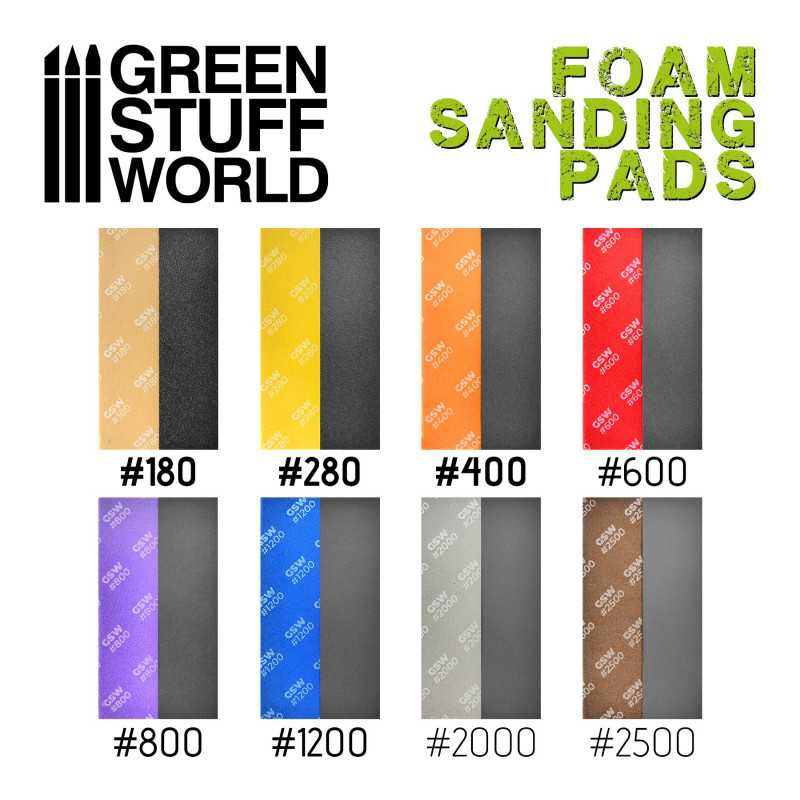 Green Stuff World: Assorted Coarse Grit Foam Sanding Pads - 20pk | Buy Online from The Home Crafters