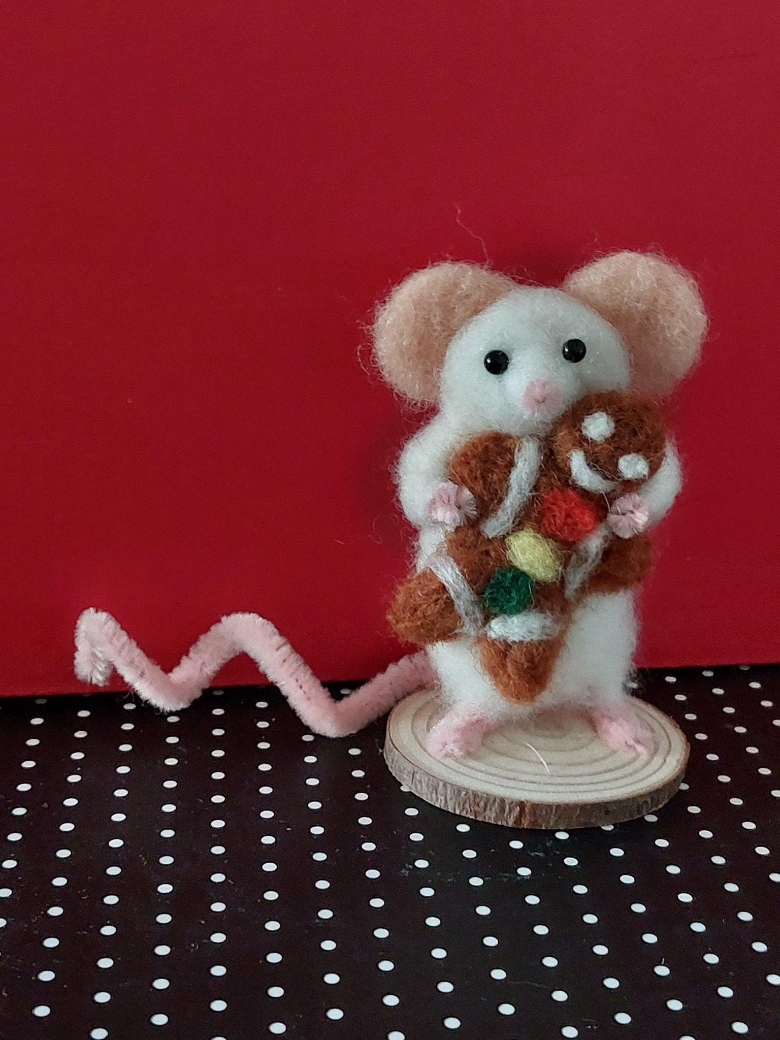 Gingerbread Mouse - Fairy Fae Handmade Needle Felt Decoration | Buy Online from The Home Crafters