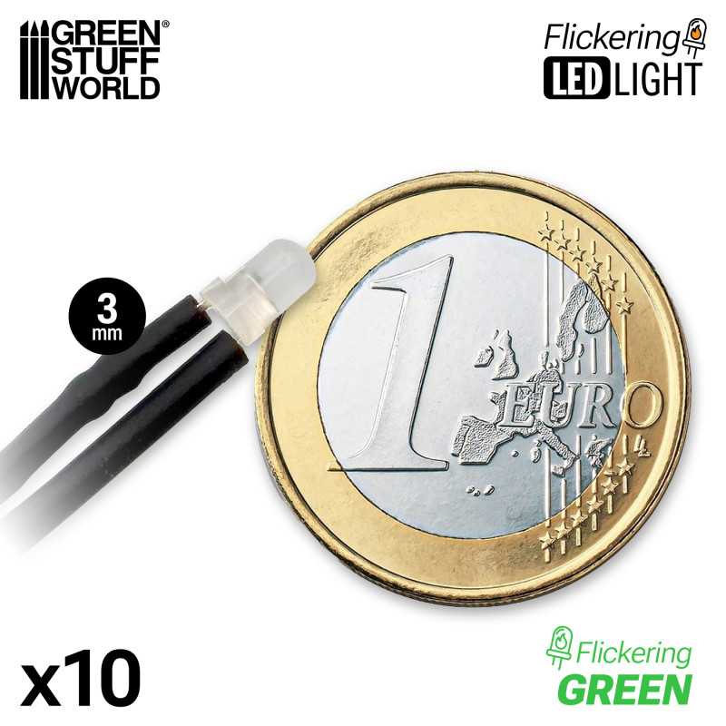 Green Stuff World: 3mm Flickering LED Lights - 10pc | Buy Online from The Home Crafters