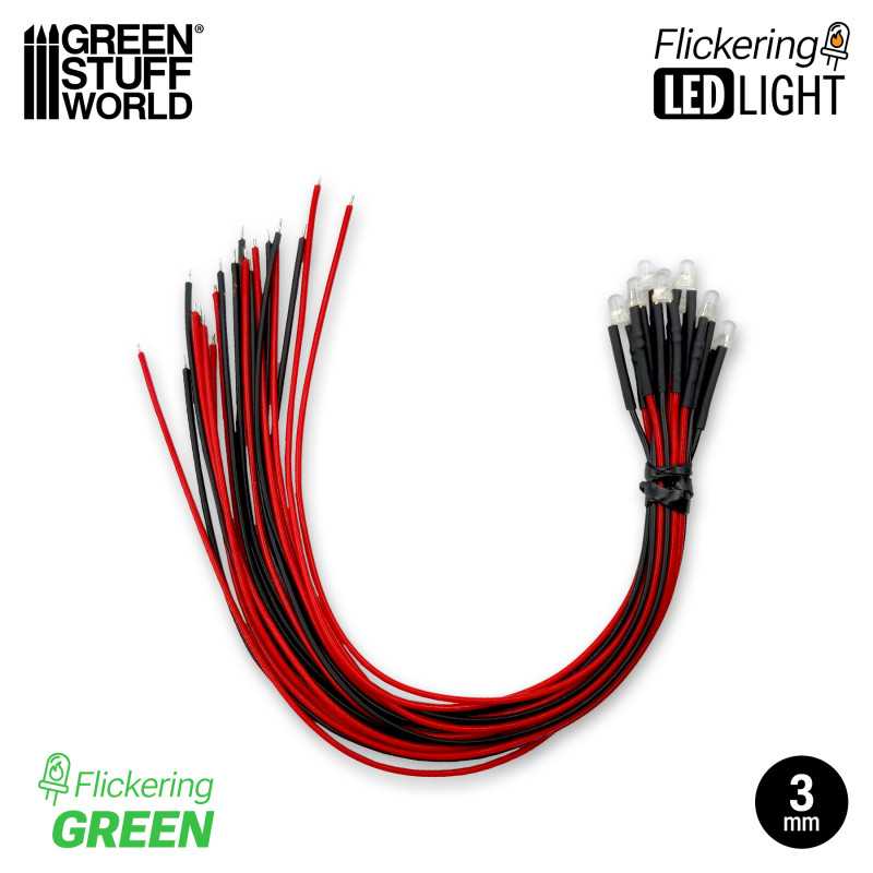 Green Stuff World: 3mm Flickering LED Lights - 10pc | Buy Online from The Home Crafters