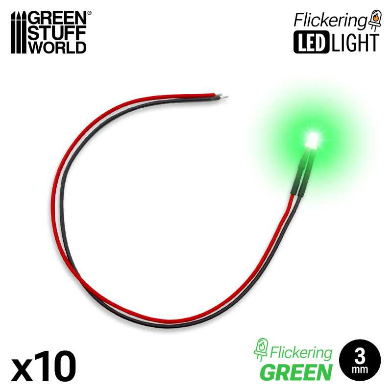 Green Stuff World: 3mm Flickering LED Lights - 10pc | Buy Online from The Home Crafters